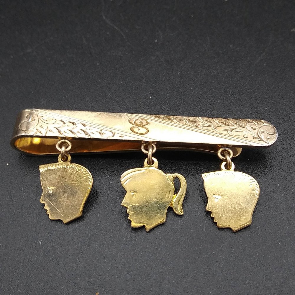 A&Z Vintage Men's' Gold Tone Tie Bar Jewelry